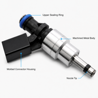 Inyector de Combustible 06F906036A 0261500020 con Conector para Audi A3 A4 TT VW GTI Jetta 2.0T, Boquilla de Inyector de Combustible