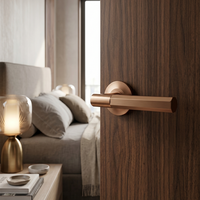 Poignée de porte solide décagonale minimaliste en acier inoxydable 304 testée sur 100 000 cycles, anti-traces de doigts, finition cuivre antique, pour porte de chambre