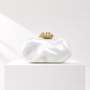 Factory Wholesale Acrylic Luxury <b>Clutch</b> Bags Hard Shell with Gold Crown Decoration Chains Evening Party <b>Wedding</b> Style - Product Image 5