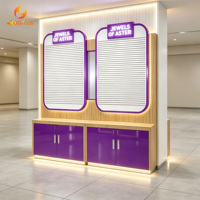 Support d'affichage mural personnalisé pour bijoux avec éclairage LED, armoire à bijoux en bois verrouillable pour boutique de détail