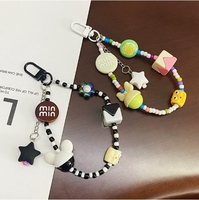 Article Tendance Nouvelle Mode Bracelet Perlé Filles Mignonnes Chaîne de Téléphone Porte-clés de Voiture Pendentif Sac Cadeau Machine à Poupées