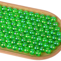 Perles rondes en acrylique Glinchi Expression vert fluorescent de 16 mm avec trou traversant pour bijoux faits main DIY, accessoires en vrac, vente en gros