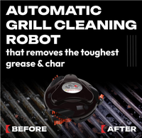 Robot de nettoyage pour barbecue 304SS - Brosse électrique robuste pour graisse brûlée, poils en acier inoxydable, nettoyeur en profondeur pour barbecue à gaz extérieur