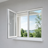 Ventanas Abatibles de Aluminio con Doble Acristalamiento y Marco de Aluminio, Resistentes a Huracanes, Aislamiento Acústico