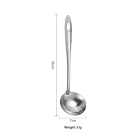 Louche et écumoire en acier inoxydable en stock, cuillère à soupe à long manche, louche professionnelle pour restaurant et salon de thé