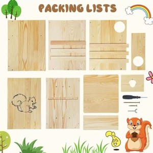 Nouvelle Niche en <span class=keywords><strong>Bois</strong></span> pour Écureuils, Forme de Pomme de Pin, à Suspendre en Extérieur, pour Hamsters, Habitat d'Élevage Animal, Boîte en <span class=keywords><strong>Bois</strong></span> Massif - Product Image 4