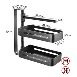 Estante de cocina giratorio multicapa para baño, estante de acero al carbono, estantes de almacenamiento - Product Image 3