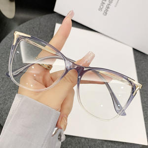 Montatura per Occhiali Retrò a <span class=keywords><strong>Occhio</strong></span> di Gatto per Donna, Grande, Anti-Luce Blu, Specchio Piatto, Montatura per Occhiali da Vista - Product Image 3