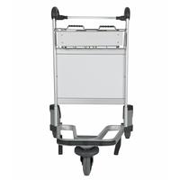 Carrito de equipaje de acero inoxidable para aeropuerto con asiento y 4 ruedas para uso pesado