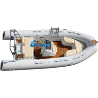 Nouveau Ferry gonflable RIB520E de 520cm | Conception durable en PVC/Hypalon pour les aventures en bord de mer et en lac avec console, terrasse, teck