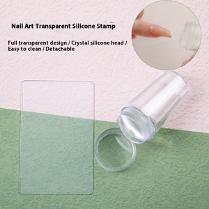 Tpo <span class=keywords><strong>Hema</strong></span> miễn phí lớn trong suốt đầu duy nhất pha lê pháp móng tay stamper đầy đủ trong suốt con dấu Silicone với in con dấu dầu thiết kế - Product Image 3