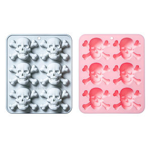 Halloween Skull Theme Nonstick Silicone <b>Cake</b> <b>Molds</b> Food-Grade Reusable Cute Silicone Magnetic Chocolate, Candy & Ice DIY <b>Mold</b> - Product Image 1