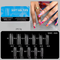 440 pièces en gros professionnel bricolage Nail Salon Long cercueil pré forme couverture complète clair Transparent ongles doux Gel conseils