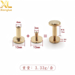 Tornillo Chicago de latón macizo y cobre, remache de unión con cabeza redonda para artesanía en cuero, carteras, bolsos, correas de cinturón y libros - Product Image 4