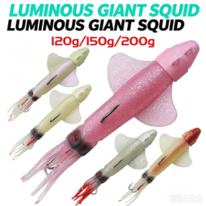 Leurre souple en PVC lumineux coulant avec hameçon en acier inoxydable pour la pêche en haute mer de gros poissons en eau salée - Product Image 2