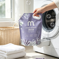 Pochette d'emballage imprimée en couleur 3L en PET/PE, sac de stockage de liquides recyclable avec bec verseur et poignée pour détergent lessive liquide