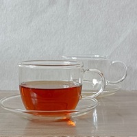Ensemble de tasses à café et à thé en verre résistant à la chaleur créatif, tasses à espresso, tasses à latte, verres à boire pour le café et le thé