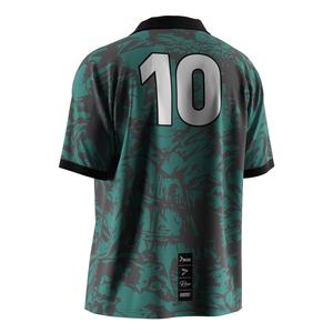 Maillot de football vert à col polo en V avec empiècements anti-humidité et tissu à séchage rapide pour les événements de match - Product Image 6