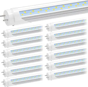 JESLED 4ft 24W Clear 3000LM T8 Led Tube Light For Shop Offices LED Fluorescent Tube Replacement Dual Ended Power ETL Listed