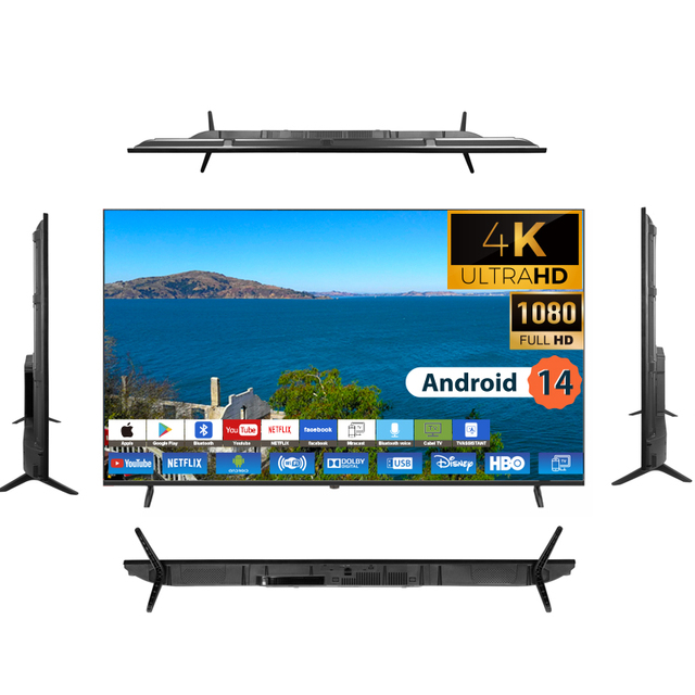 Smart TV Android 13.0 32-50 Inch 4K UHD Full HD LED Customizable OEM Hotel TV Black