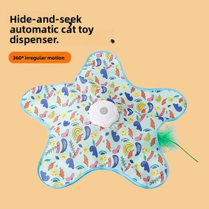 Furrivo Juguete Interactivo Ecológico para Gatos con Plumas Giratorias Automáticas y Tapete de Escondite para Caza Eléctrica - Product Image 6