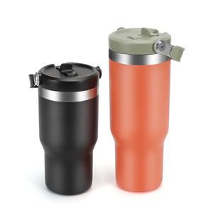 Gourde isotherme moderne en acier inoxydable de 600 ml avec couvercle et poignée pour le voyage et le camping - Product Image 2