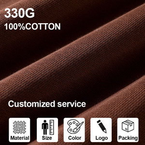 Coupe décontractée 330GSM sweat lourd pour hommes 100% coton surdimensionné goutte épaule col rond solide pull pour hommes - Product Image 6