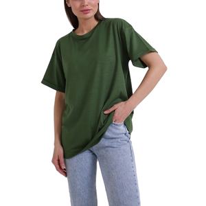 Venta caliente de las mujeres Casual Slim Fit cómoda Camiseta corta Sexy transpirable suave cuello redondo con decoración de logotipo Exportar a BD - Product Image 1