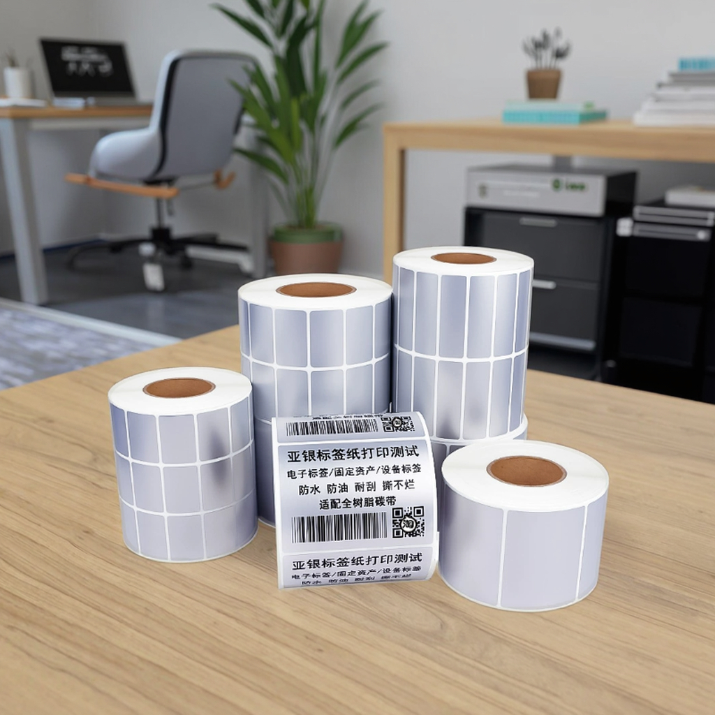 High-Performance Oil-proof Matte Silver Tag Labels OEM Clear Print Metallic Silver Label Paper Great for Gift Box Branding