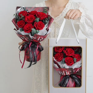 Ramo de Rosas Rojas Naturales Secas, Rosas Eternas Preservadas, para Navidad, Cumpleaños, Día de la Madre, Día del Padre, Día de San Valentín - Product Image 2