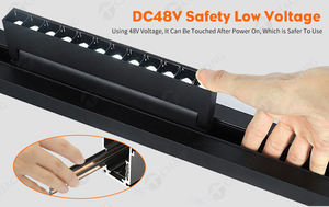 Lumières sur rail linéaires Combinaison gratuite Installation facile Projecteur 48V encastré en surface 6W 12W 18W <span class=keywords><strong>LED</strong></span> Système d'éclairage sur rail magnétique - Product Image 5