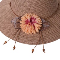 Petit chapeau de paille à fleurs fraîches personnalisé pour femmes en gros pour l'été Pare-soleil pliable à larges bords pour la pêche Usage décontracté