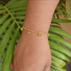 फैशन ट्रिपल बीड बेल एब्लेट ब्रैसलेट फैक्ट्री ओम स्टेनलेस स्टील pvd कमर चेन नेकलेस और ब्रेसलेट - Product Image 4