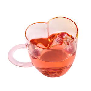 Sevimli pembe kalp şeklinde cam bardak yılbaşı hediyeleri içecek fincan yaratıcı kahve kupa özel logo benzersiz bardak - Product Image 1