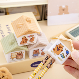 <span class=keywords><strong>Taille</strong></span>-<span class=keywords><strong>crayon</strong></span> manuel multicolore créatif en forme de <span class=keywords><strong>maison</strong></span> deux trous design en plastique pour enfants papeterie en gros - Product Image 2