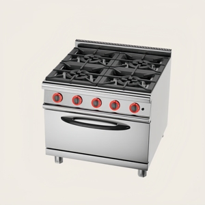 Stufa a Gas Verticale a Quattro Porte, Modello Earth Boiler Cabinet, Stufa Combinata di Lusso Commerciale in Acciaio Inox da Pavimento - Product Image 3
