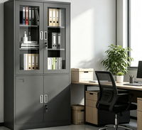 Armoire de rangement de documents moderne en acier inoxydable pour atelier, maison, bureau, armoire à dossiers verrouillable à 4 portes