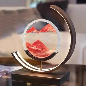 Lampu Meja Seni Pasir Bergerak TAIKOO Dynamic Flowing 3D Hourglass Sand Art Painting Pictures Light Decorative <span class=keywords><strong>Moving</strong></span> Quicksand Art - Product Image 1