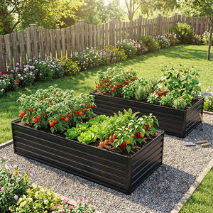 Lot de 2 bacs de culture surélevés en métal galvanisé renforcé 6x3x2 FT, en acier coloré antirouille pour plantes, légumes et herbes d'extérieur - Product Image 3