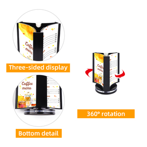 Rak <span class=keywords><strong>display</strong></span> putar 3 sisi, pemegang kartu meja perlengkapan kantor Desktop untuk hotel - Product Image 3