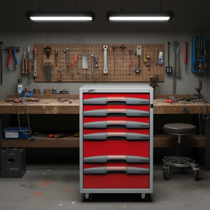 Armoire à outils 5000 D5, 4 tiroirs, intérieur rouge, unité de rangement en acier - Product Image 3