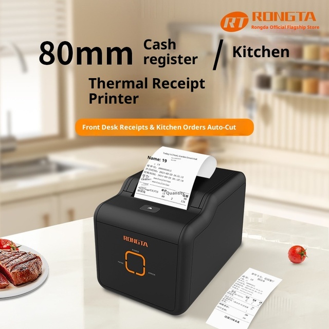 Rongda RP330 USB Interface 80mm Thermal Receipt Printer Small Ticket Cash Register Front Desk Kitchen Back Office Order Printing