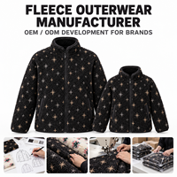 Vestes en polaire sherpa noires à motif flocon de neige assorties pour la famille, pour femmes et filles, vêtements d'extérieur pour les vacances d'hiver, fabricant de marque