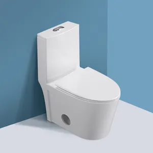 US Drop Pengiriman Saniter 300Mm Harga Pabrik P-trap Porselen Kamar Mandi Siphonic One Piece Toilet Keramik