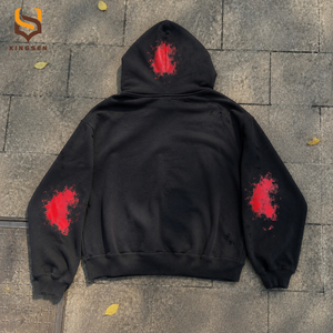 เสื้อฮู้ดดี้สไตล์วินเทจแบบสตรีท ดีไซน์ซับลิเมชั่นตามสั่ง พิมพ์ลาย DTG ผ้าเฟรนช์เทอร์รี่เนื้อหนา เสื้อฮู้ดดี้ผู้ชาย - Product Image 2