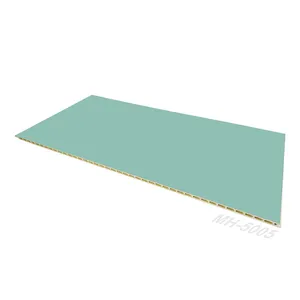 Pure green color PP film PVC Interiors Integrated wall boards for finishing of Villa