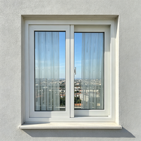 Ventana Corredera de Aleación de Aluminio Blanca Personalizada con Cerradura Interior, Ventana de Vidrio Impermeable para Apartamento, Dormitorio, Baño