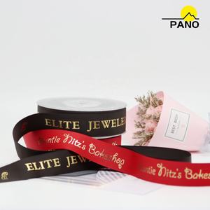 PANO 공장 하이 퀄리티 양면 100% 폴리에스터 친환경 3mm-100mm 맞춤형 금속 금박 인쇄 그로스 그레인 리본 - Product Image 4