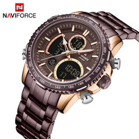 Montre pour homme NAVIFORCE, double affichage, bleu, chronographe sport, montre-bracelet à quartz, date, horloge masculine, Relogio Masculino NF9182
