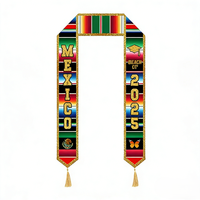 Écharpe de graduation personnalisée pour garçons, motif drapeau du Mexique, en satin de polyester, pour la maternelle, la préscolaire et les cérémonies de remise des diplômes en gros